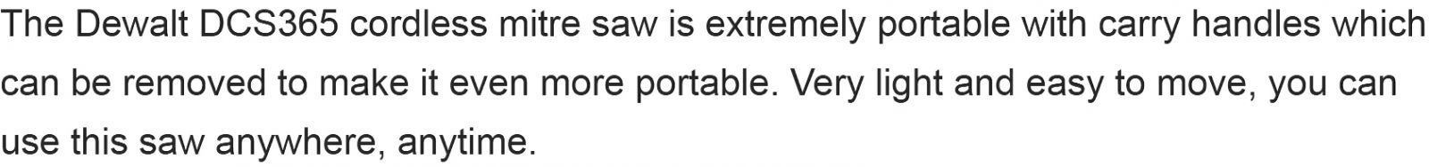 מסור שולחני נטען מקצועי DEWALT DCS365N-XJ